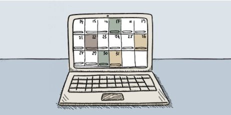 Kalender auf einem Laptop-Bildschirm