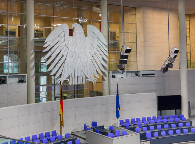 Ein Bild des Plenarsaals des Deutschen Bundestages.
